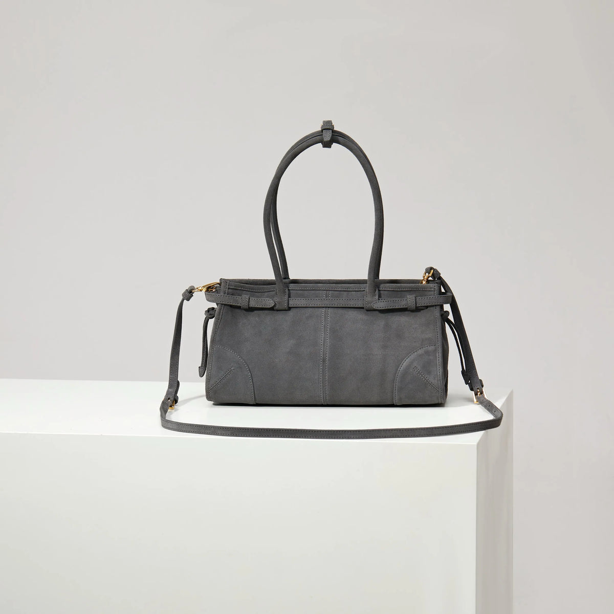 Prada Suede Tote Bag | Grey