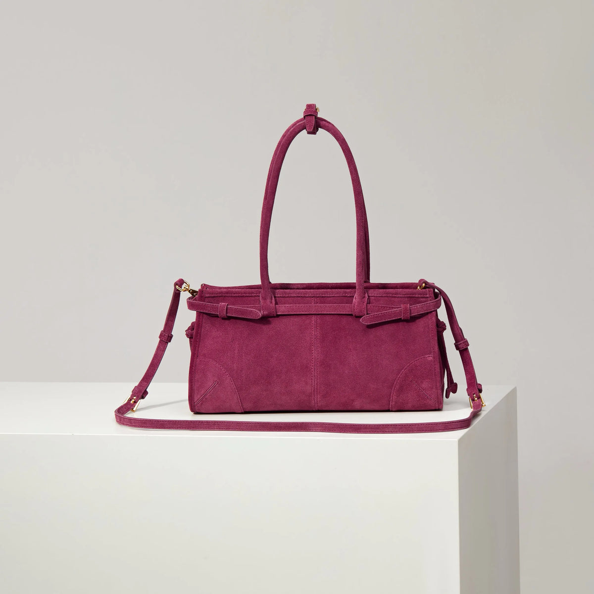 Prada Suede Tote Bag | Burgundy