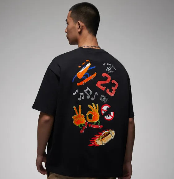 Jordan Jumpman Flame T-Shirt | Black & Red