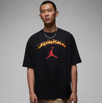 Jordan Jumpman Flame T-Shirt | Black & Red