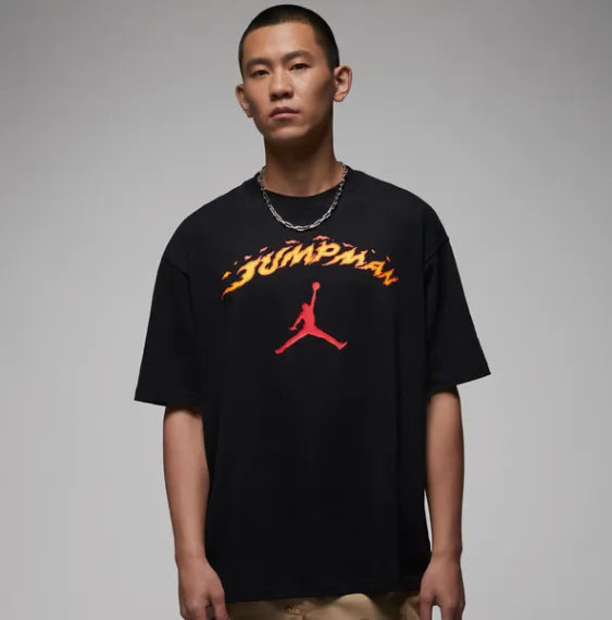 Jordan Jumpman Flame T-Shirt | Black & Red