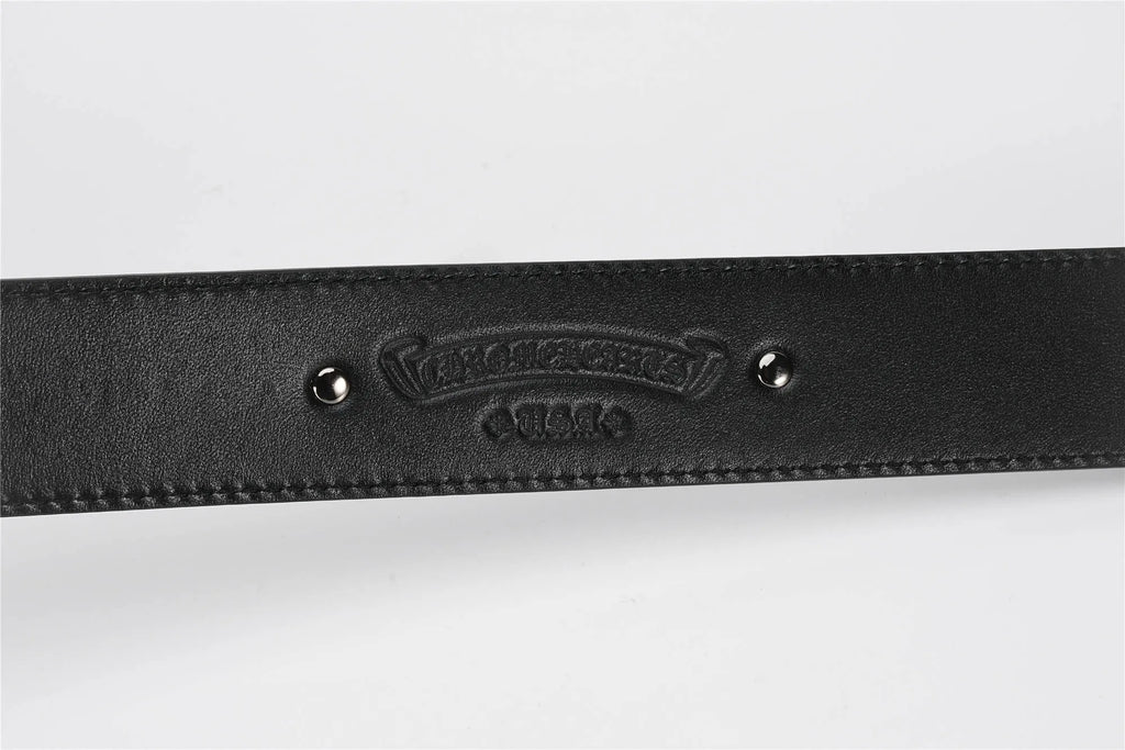 Ornate Cross Buckle Belt | Black & Gold