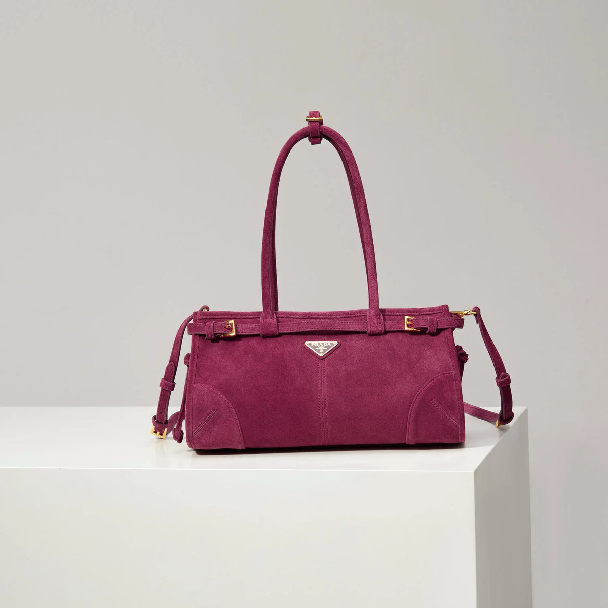 Prada Suede Tote Bag | Burgundy
