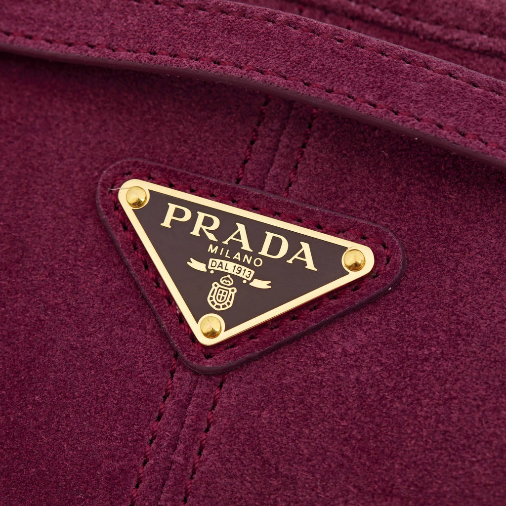 Prada Suede Tote Bag | Burgundy