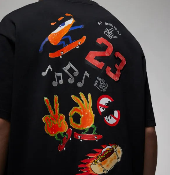 Jordan Jumpman Flame T-Shirt | Black & Red