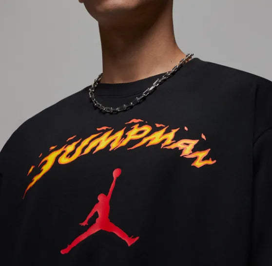 Jordan Jumpman Flame T-Shirt | Black & Red