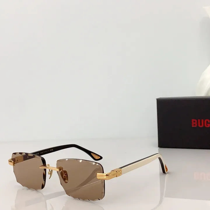 Luxury Shield Sunglasses | Gold & Brown