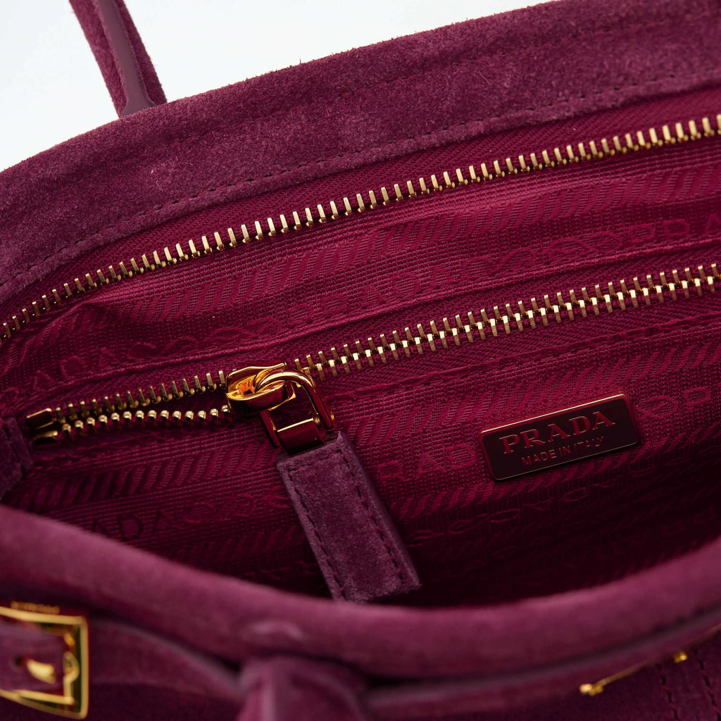 Prada Suede Tote Bag | Burgundy