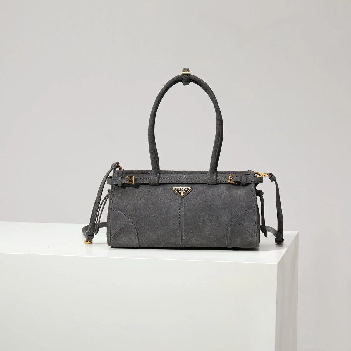 Prada Suede Tote Bag | Grey