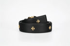 Ornate Cross Buckle Belt | Black & Gold
