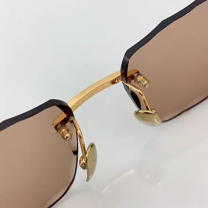 Luxury Shield Sunglasses | Gold & Brown