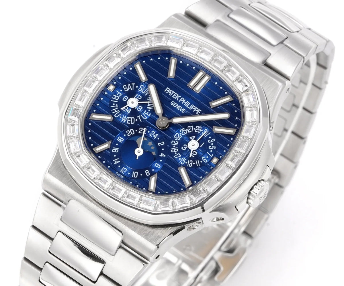 Patek Philippe Nautilus Perpetual Calendar | Blue & White Gold