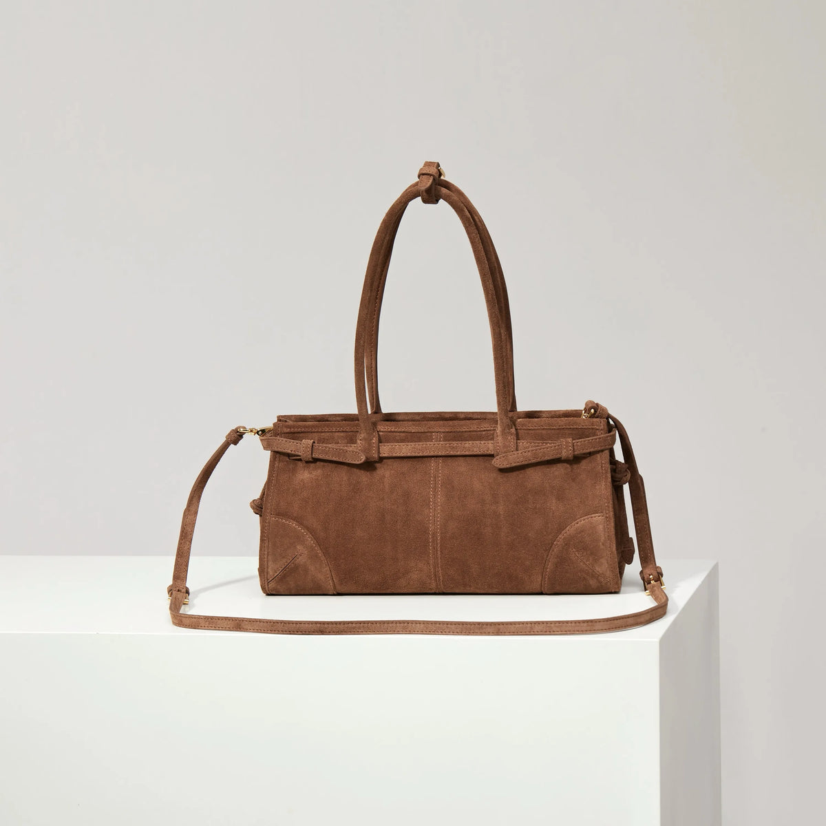 Prada Suede Tote Bag | Brown