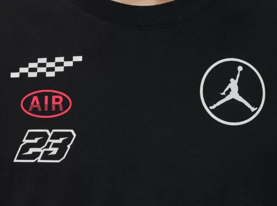 Jordan AJ5 Fire Graphic T-Shirt | Black & Red