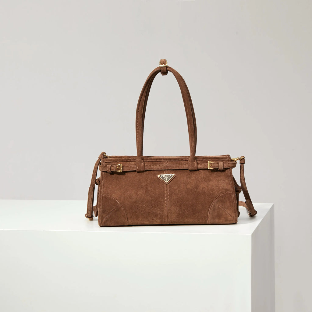 Prada Suede Tote Bag | Brown